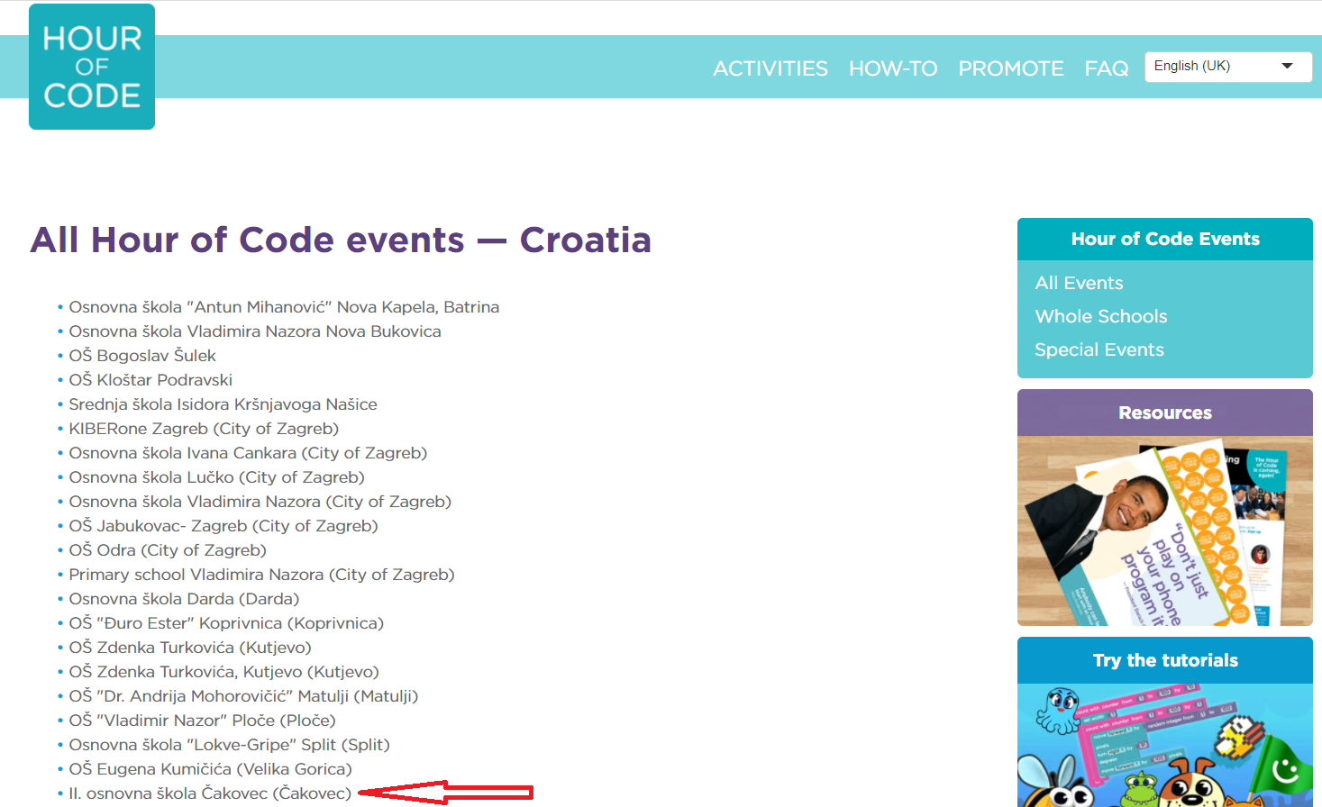 Hour of Code event II. osnovna kola akovec